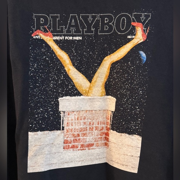 Playboy Men’s Navy Blue Pullover Hoodie - Picture 3 of 4